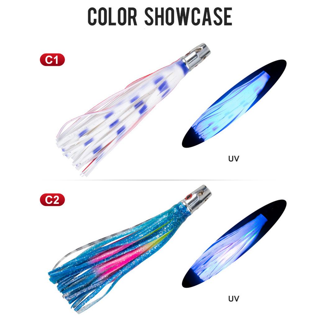 Copper Head Octopuses Squid Skirt Baits Seawater Fishing Lures Octopuses Squid Skirt Trolling Lures Octopuses Baits