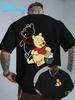 Disney Winnie The Pooh Men's T Shirt Cotton Tee Streetwear Casual Oversized Loose Spring Summer Short Sleeve Top Unisex