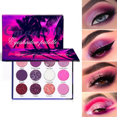 12Pcs/pack CmaaDu 12-Color Shimmer Eyeshadow Palette