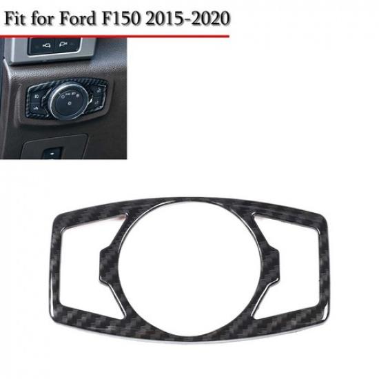 CARBON FIBER Front Headlight Switch Button Knob COVER Trim For Ford Mustang 15+