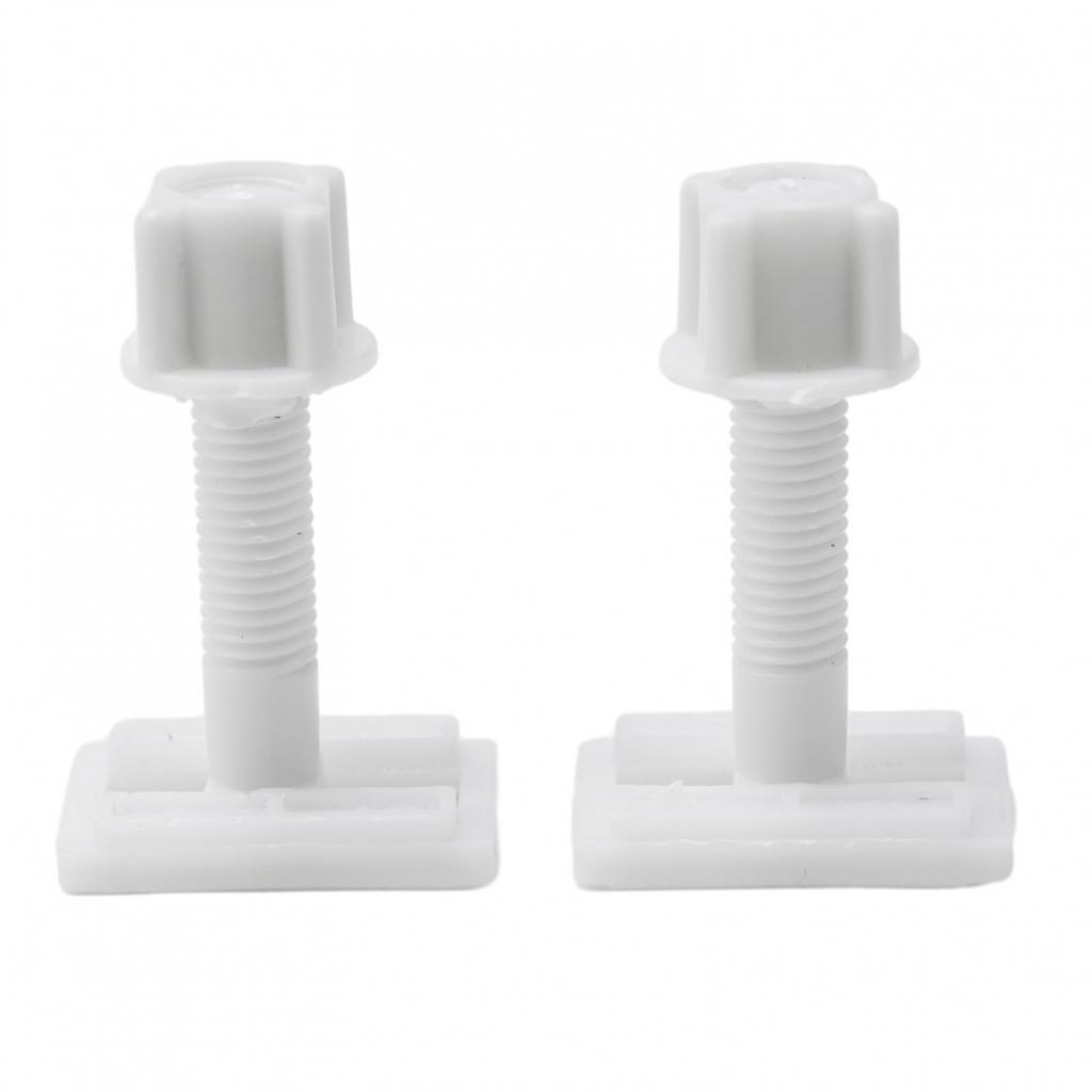 Toilet Hinge Screws White 2*Sliding Plates Accessories
