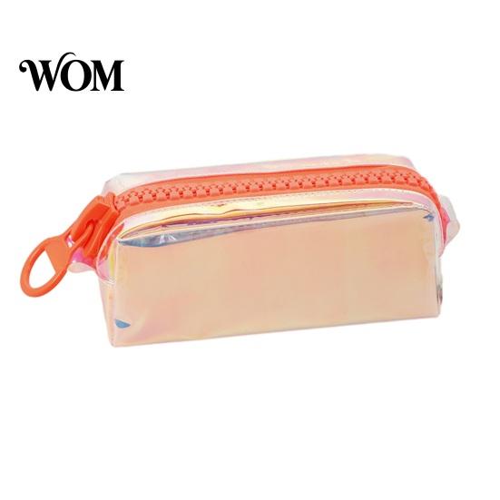 Iridescent Holographic Pencil Case Case, Transparent Stationery Bag with Wide U-Shaped Zipper, Large Capacity Pen Pouch for Students