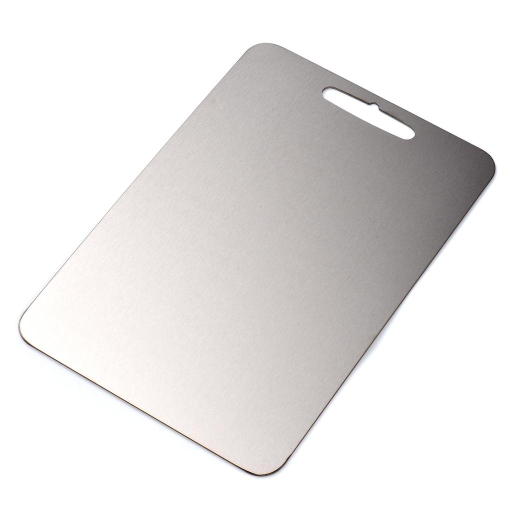 Set Of 2 Stainless Steel Cutting Board with Handle Non-Stick Chopping Board for Meat Fruit