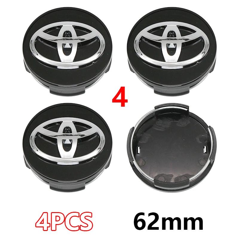 4Pcs 57mm 62mm ABS Car Wheel Center Hub Caps Hub cap Cover Badge Car Emblem For Toyota C-hr Prado Prius Avensis Rav4 Yaris Hilux