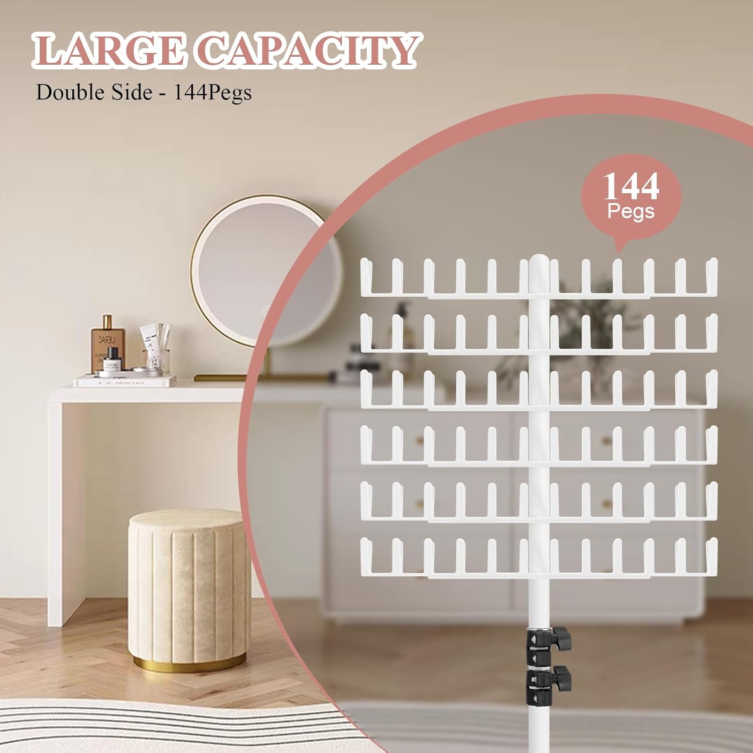JANMPASK Стойка для плетения кос, регулируемая по высоте, 144 штырька, стойка для плетения, держатель для наращивания волос с инструментами для плетения кос, легко собирается
