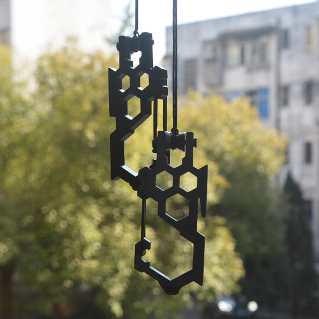 Stainless Steel Carabiner EDC Keychain for Camping, Hiking, and Outdoor Activities Bottle Opener and Pulley Function