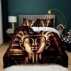 Pharaoh Bedding Sets,King Size 3D Ancient Egypt Tribe Decor Comforter Cover Set For Adult Egyptian Pyramid Polyester Duvet Cover