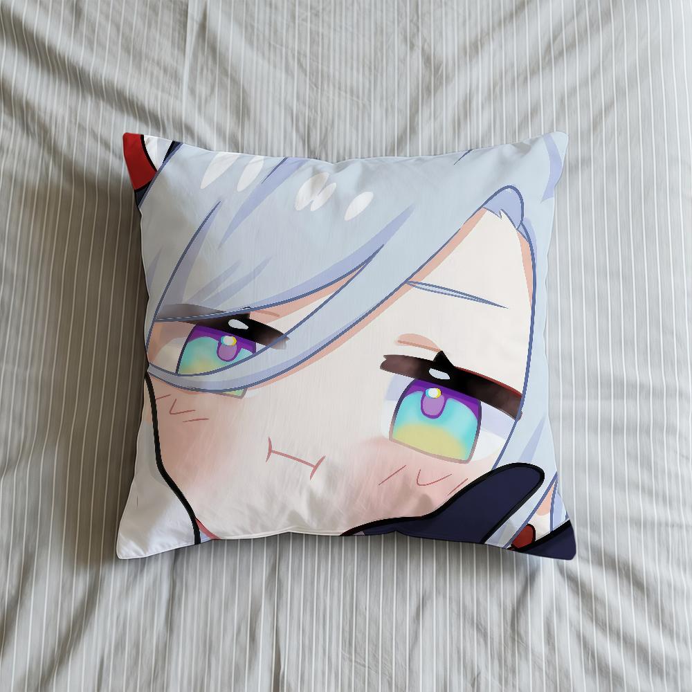 Cushion Face Cover Soft Q Case Genshin Sofa Impact Living Room Home Comfortable Office Game Decor Cupping Protective Pillow