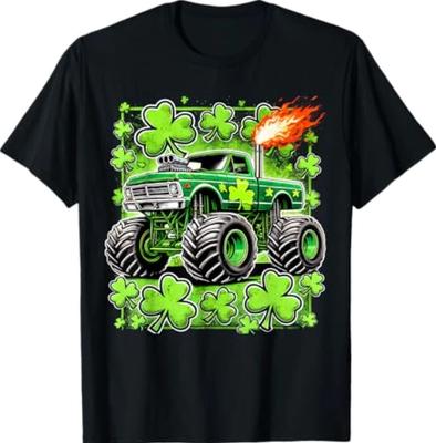 St. Patrick's Day Jungen Glücks Monster Truck T-Shirt