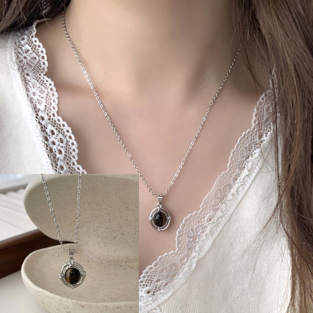 925 Silver Bead Geometry Necklace for Women Girl Korean Design Versatile Choker Jewelry Dropship