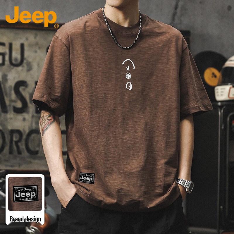 JEEP Men s Heavyweight Slub Cotton Short Sleeve T-shirt 2XL