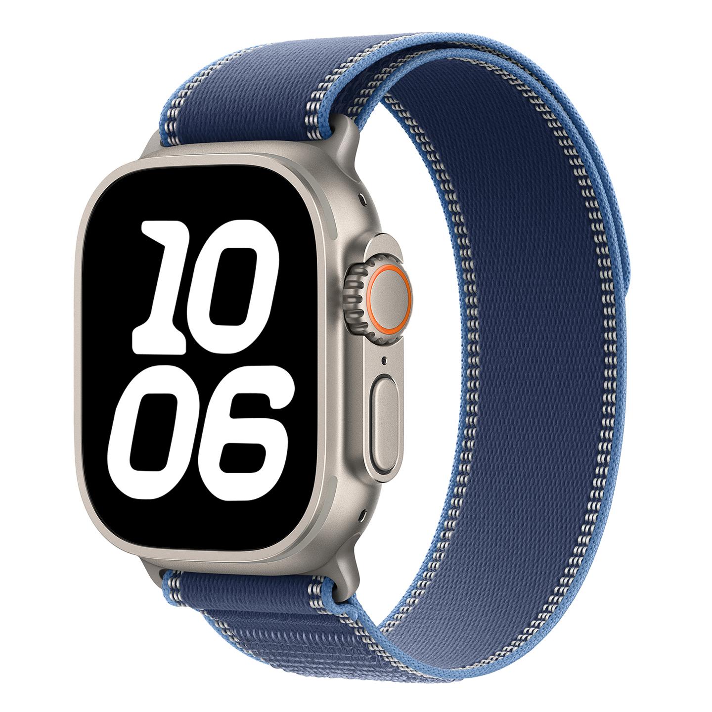 

1:1 ремешок Trail Loop для Apple Watch Ultra 3, браслет из нейлона 49 мм, для iwatch Series 11 10 42/46 мм SE3 7 8 9 40/44/45 мм, ремешок для Ultra 2 38mm 40mm 41mm &B синий