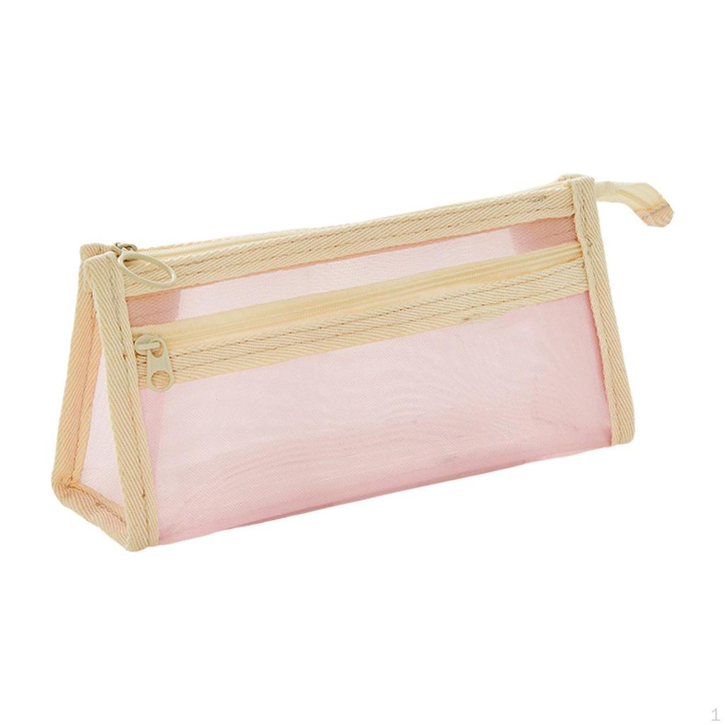Clear Pencil Case, Pen Bag with Zipper, Transparent Stationery Organizer Holder, Exam
