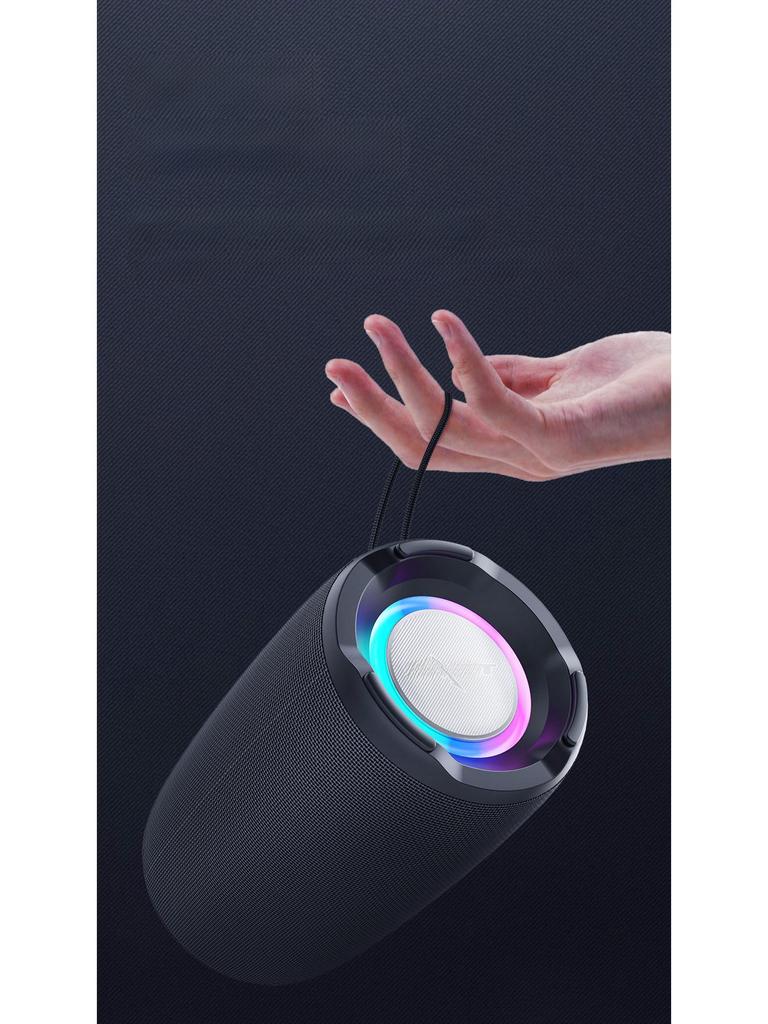 Boxă Bluetooth impermeabilă Fanatic S61: TWS, Subwoofer, Lumini Colorate, Interconectare Wireless, Design Compact