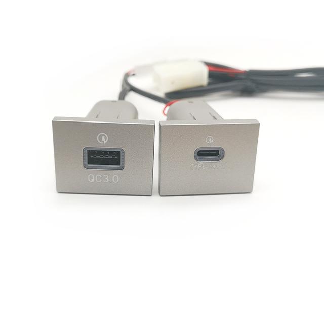 Araba USB şarj aleti PD Hızlı Şarj QC3.0 Otomatik Telefon şarj adaptörü Düğmesi Ford Focus 2 için mk2 2009 2010 2011 Aksesuarları
