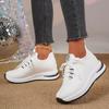 Large Size Inner Height Increase of 22 Summer New Casual Lace-up Thick-soled Wedge Heel Fly-woven Mesh Shoes