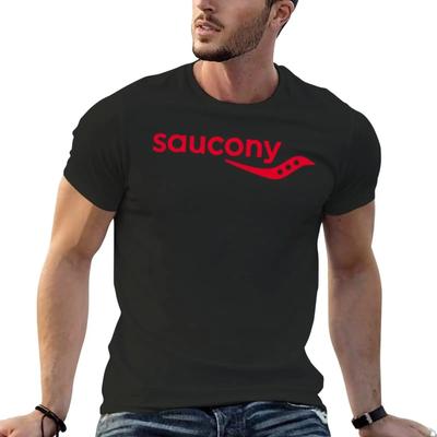 New Saucony Logo T-Shirt T-shirt Short Plain T-shirt Aesthetic Clothes Summer Clothes Men's Cotton