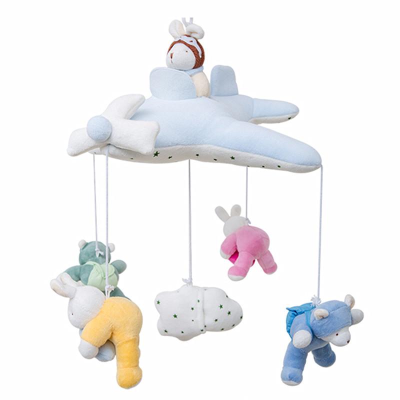 Newborn Children Soothe Early Education Fabric Art Plush Bedside Bell Music Remote Control Rotating Crib Wind Chimes Baby Toys