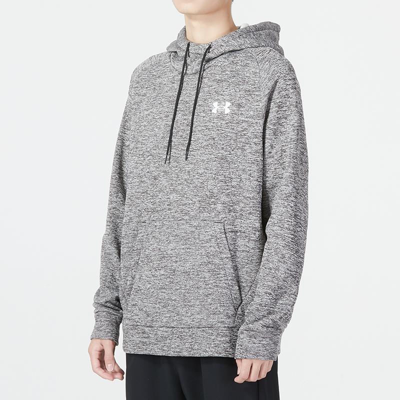 Under Armour Fleece Twist Hd Logo Print Sports Casual Hoodie Long Sleeve Sweatshirt Men Tops Gray 1373405-001