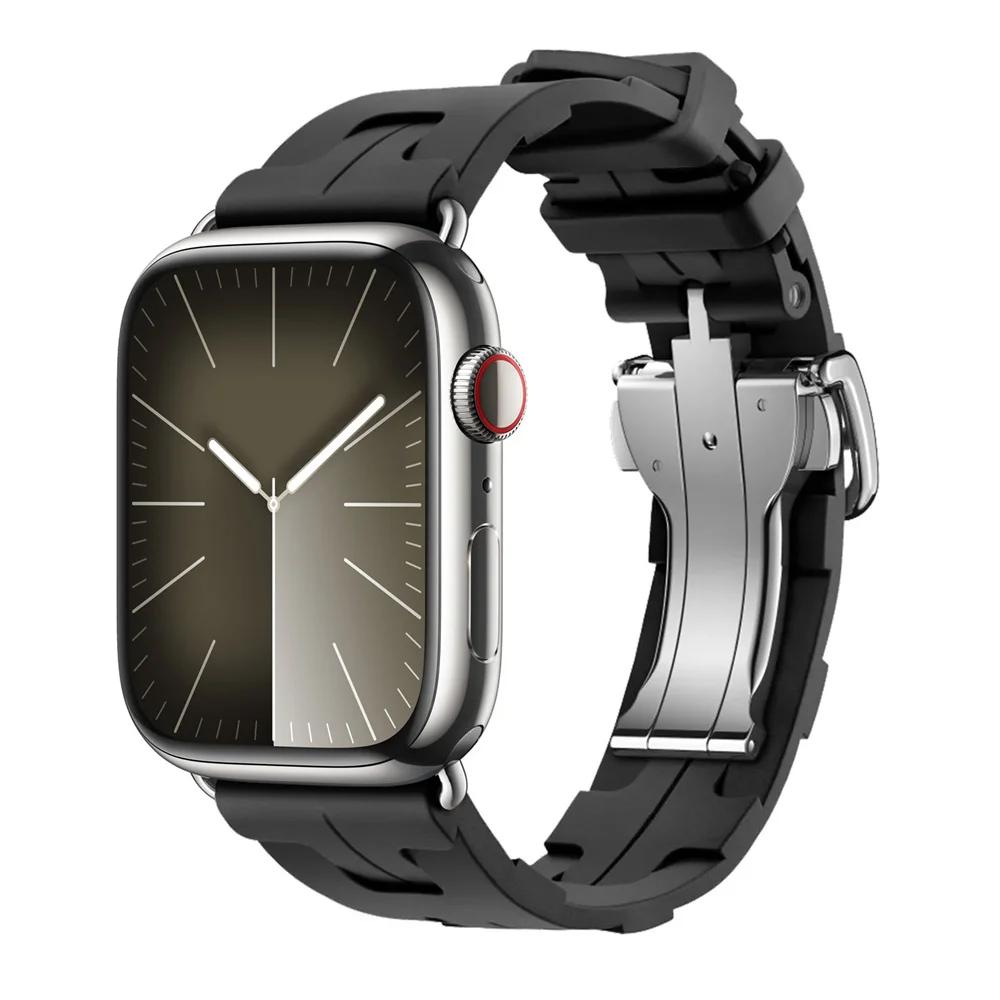 Con Logo Kilim Cinturino in Silicone a Giro Singolo Cinturino per Apple Watch 46mm 42mm Cinturino per Iwatch 11 10 9 8 Ultra3 49mm 45mm 38mm Cinturino per Orologio