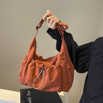Large Capacity Nylon Cloth Bag Women'S Casual Lightweight Simple Messenger Bag Commuter Shoulder Tote Bag