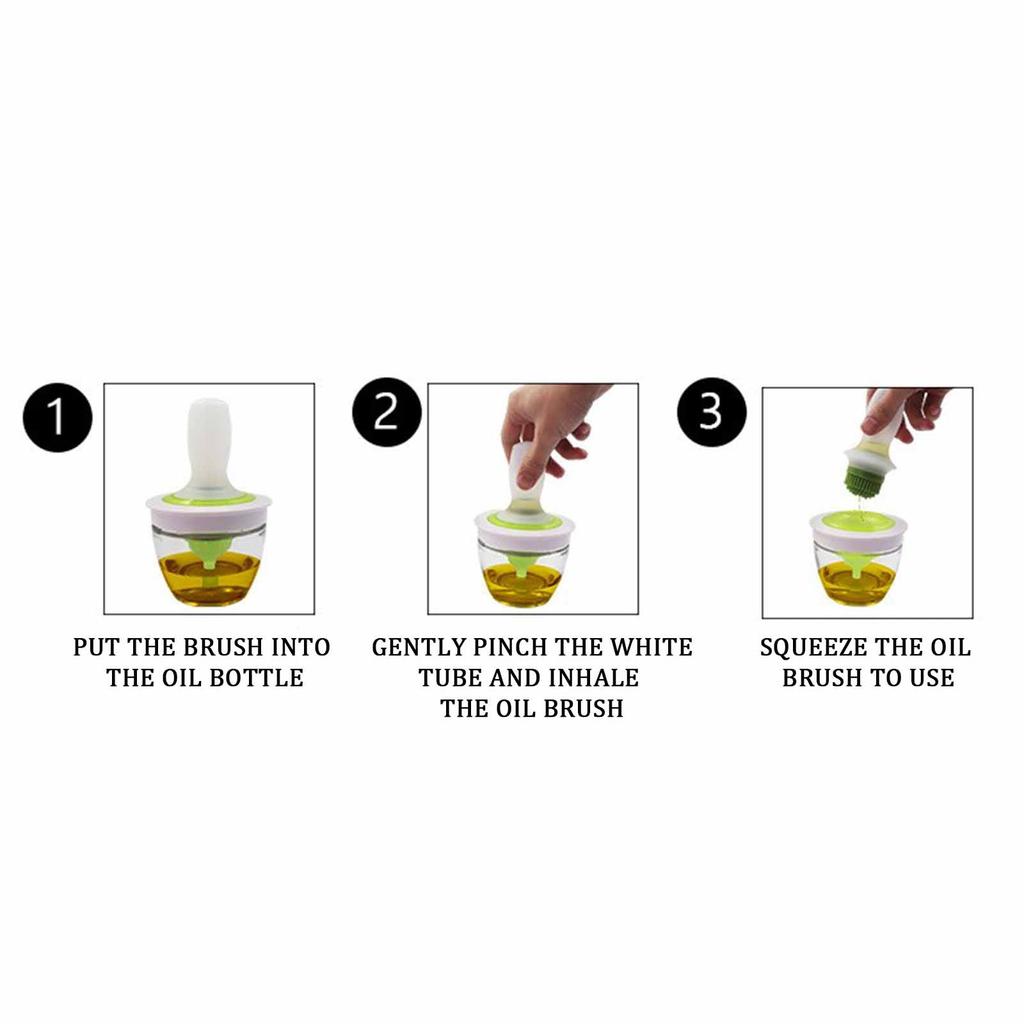 Portable Silicone Oil Brush Bottle Barbecue Brush With Protective Cover Heat Resistant Baking Tools Pas-try BBQ Outdoor
