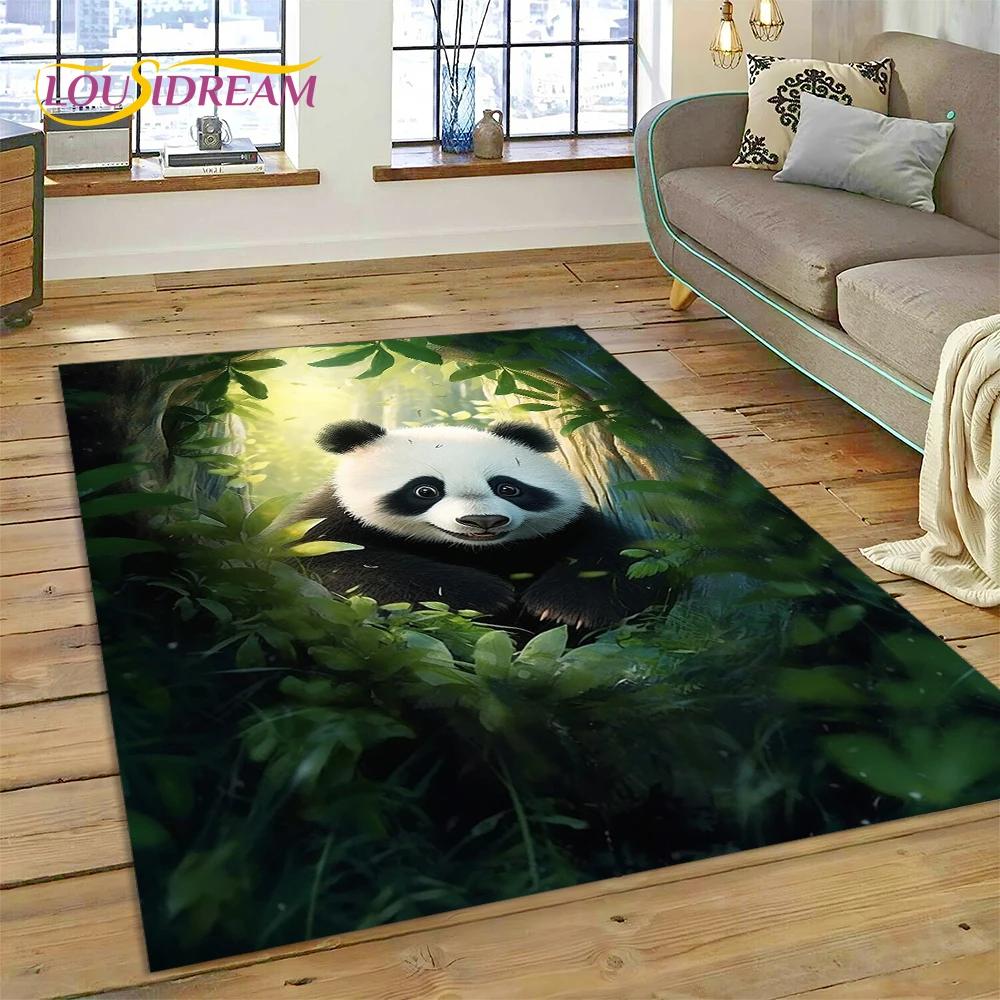 Cartoon Cute Panda Dream Animal 3D Rug Carpet for Living Room Bedroom Decor,Floor Mat Non-slip Decoration for Sofa Doormat Gift