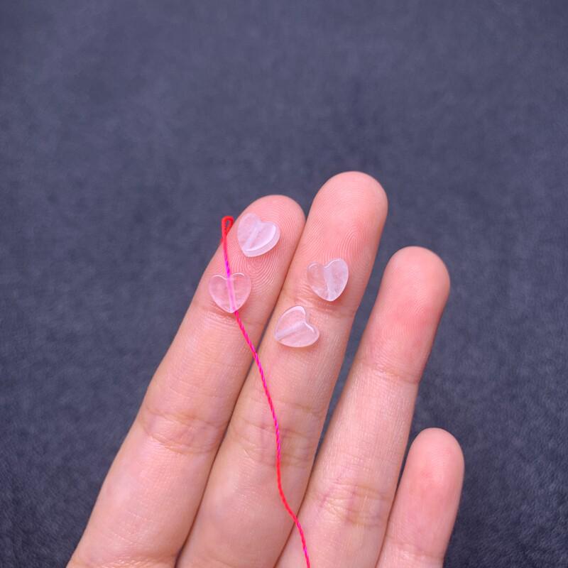 Rose Quartz Small Heart Spacer Beads for DIY Handmade Jewelry