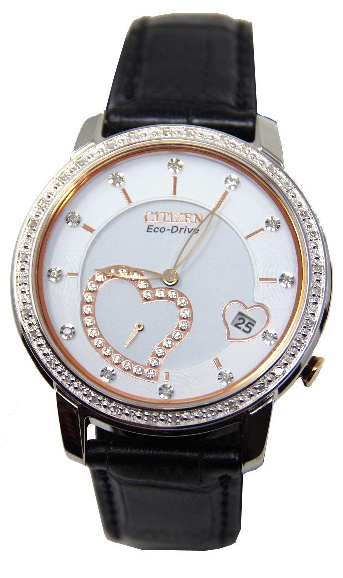 Citizen CITIZEN Heart Watch Silver Leather Overseas Model EV100007A Eco-Drive White/Black Women s белый