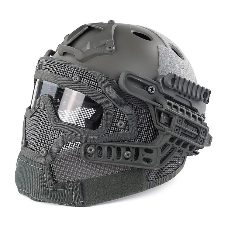 FAST PJ Helmet Mask Integrated Tactical Helmet Head-wrapped Protective Outdoor Cycling Helmet