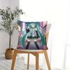 Hatsune Miku Galaxy Throw Pillow, 18.18 Inch Cushion, Accent Pillow, Includes Pillow Core, Hd Print For Sofa Bed Room