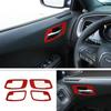 For Dodge Charger 2015- Red Inner Door Handle Bowl Cover Trim Accessories 4P