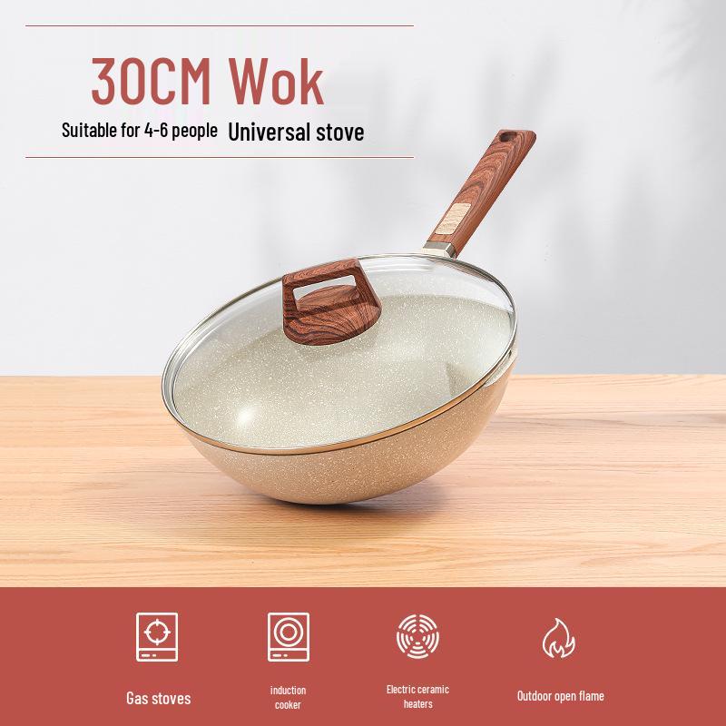 Maifan Stone Non-stick Oil-free Frying Pan, Universal for Induction and Gas Stoves