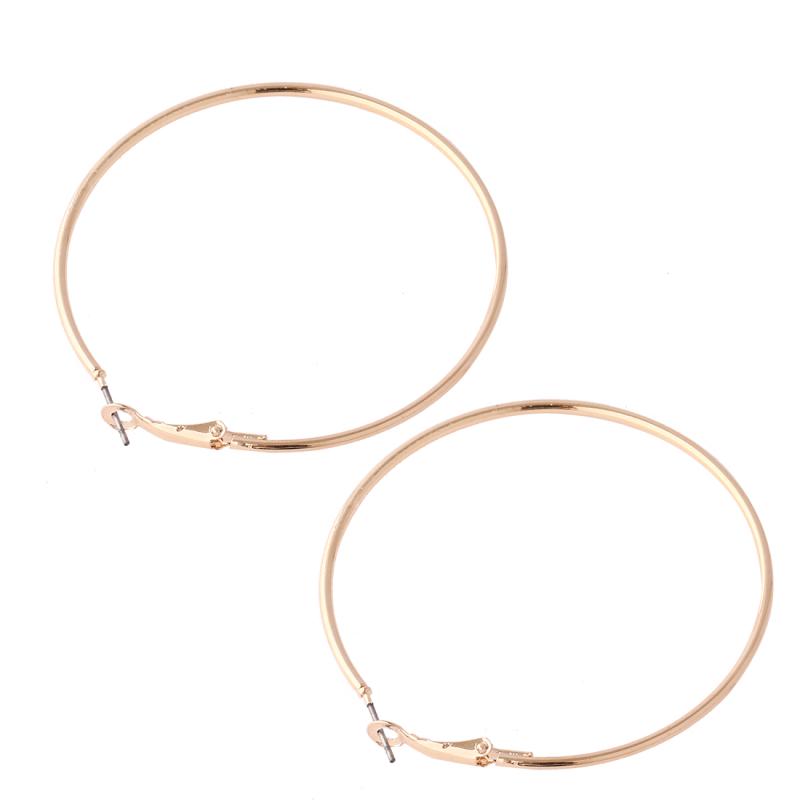 RUI RUI YU 3 Pairs Women Fashion Simple Big Round Circle Earrings Smooth Alloy Earrings (Golden + Silver + Rose