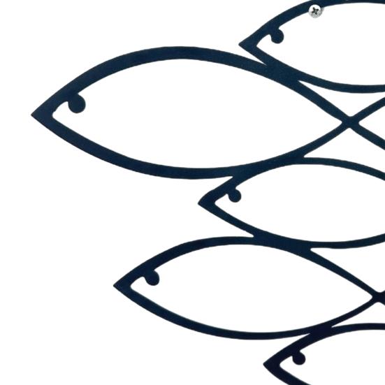 Metal Wall Decor Line Art Shoal of Fish Decoration Minimalist Wall Art Nautical Fish Ornament for Home Living Room Office Bedroom