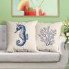 New Pillowcase Ocean Series Seahorse Coral Pattern Pillow Office Pillow Pillowcase