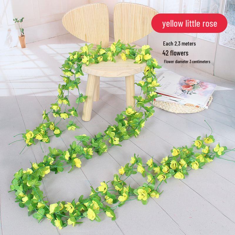 Artificial Rose Flower Vine for Balcony, Staircase, and Railings Decoration