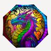 1pc Stained Glass Dragon Folding Umbrella | Elegant Design, Fashionable Accessory, Durable Construction, Sturdy Ribs yy251107002