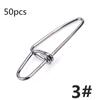 Steel Pieces Fishing Stainless 50 Snap Quick Lock Clip Safety Connector Accessories Lure Tackle Hook Clip