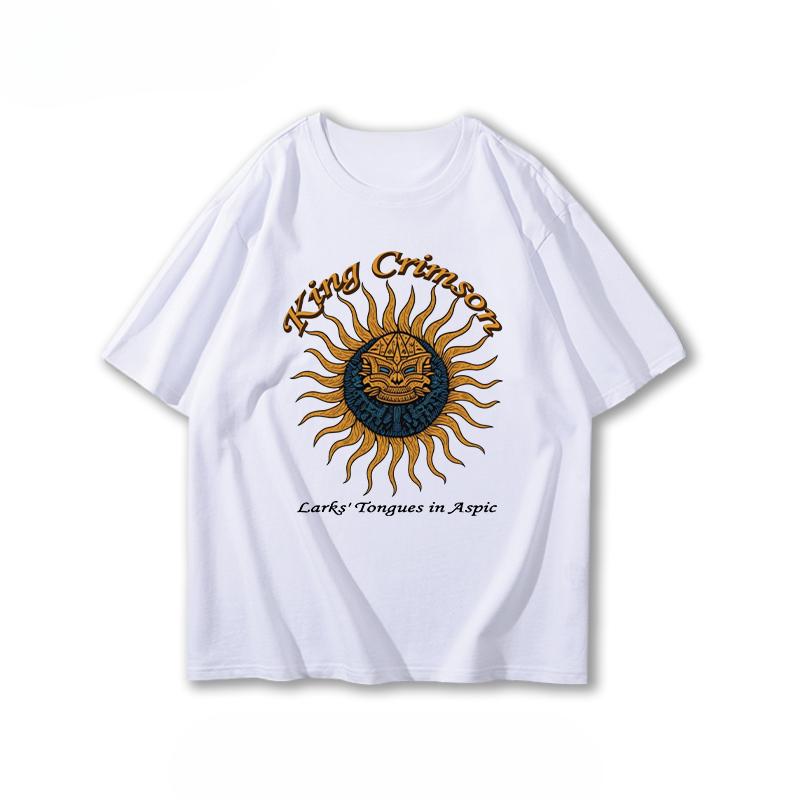 2025 King Crimson Rock Band Fans Should Support Unisex's And Women's Summer Cotton Loose Casual Half-sleeved Stylish Family T-shirt