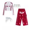 Girls Hip Hop Mesh Crop Jacket Paint-Speckled Cargo Pants Costumes Kids Streetwear Children Jazz Girl Group K-pop Clothes Sets