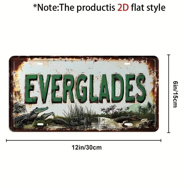 

Everglades Florida Alligator Wetland D Flat Aluminum Metal Tin Sign for Retro Travel Wall Decor Bar Garage Man Cave 15x30cm(5.9x7.8inch)