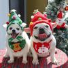 Christmas Pet Cosplay Hat   For Dogs Cats Clothes Costumes Santa Hood Scarf Dressing Up Christmas Party Costume Suit