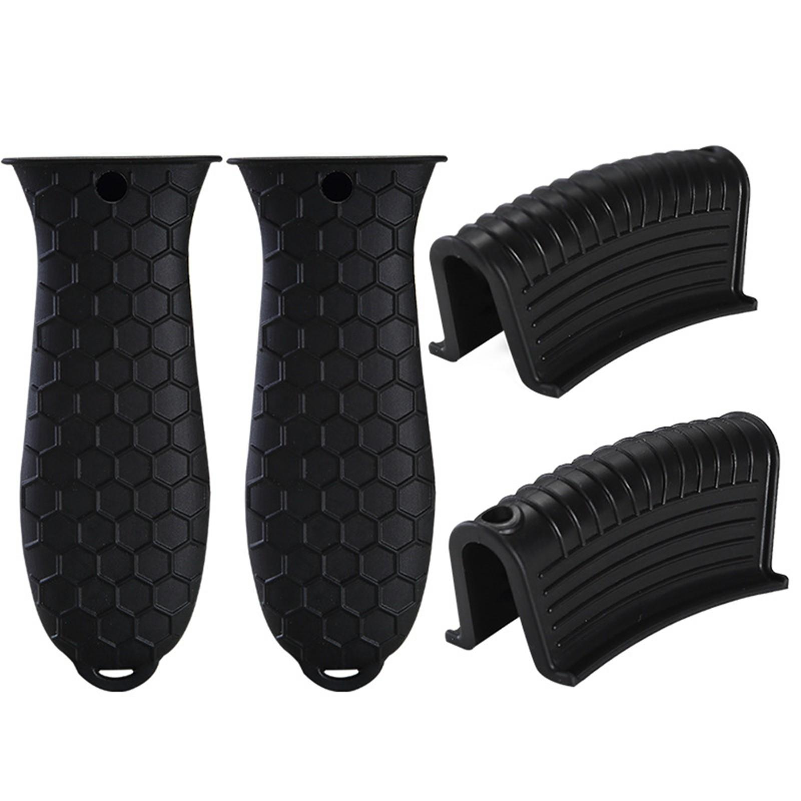 

Набор из 4 предметов, силиконовая ручка для горячей замены, силиконовая крышка для ручки кастрюли, изоляционная крышка, утолщенная комбинированная ручка для кастрюли чёрный