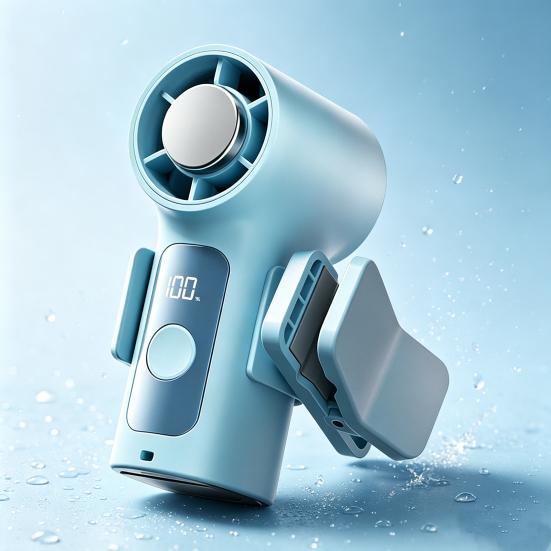 Mini Portable Clip-on 6 Speed with Detachable Fan LED Display Cooling Fan Clip