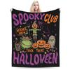 Halloween Ghost Reading Books Witch Cat Blanket Cover Fleece  Soft Throw Blankets for Bedding Couch Bed Rug