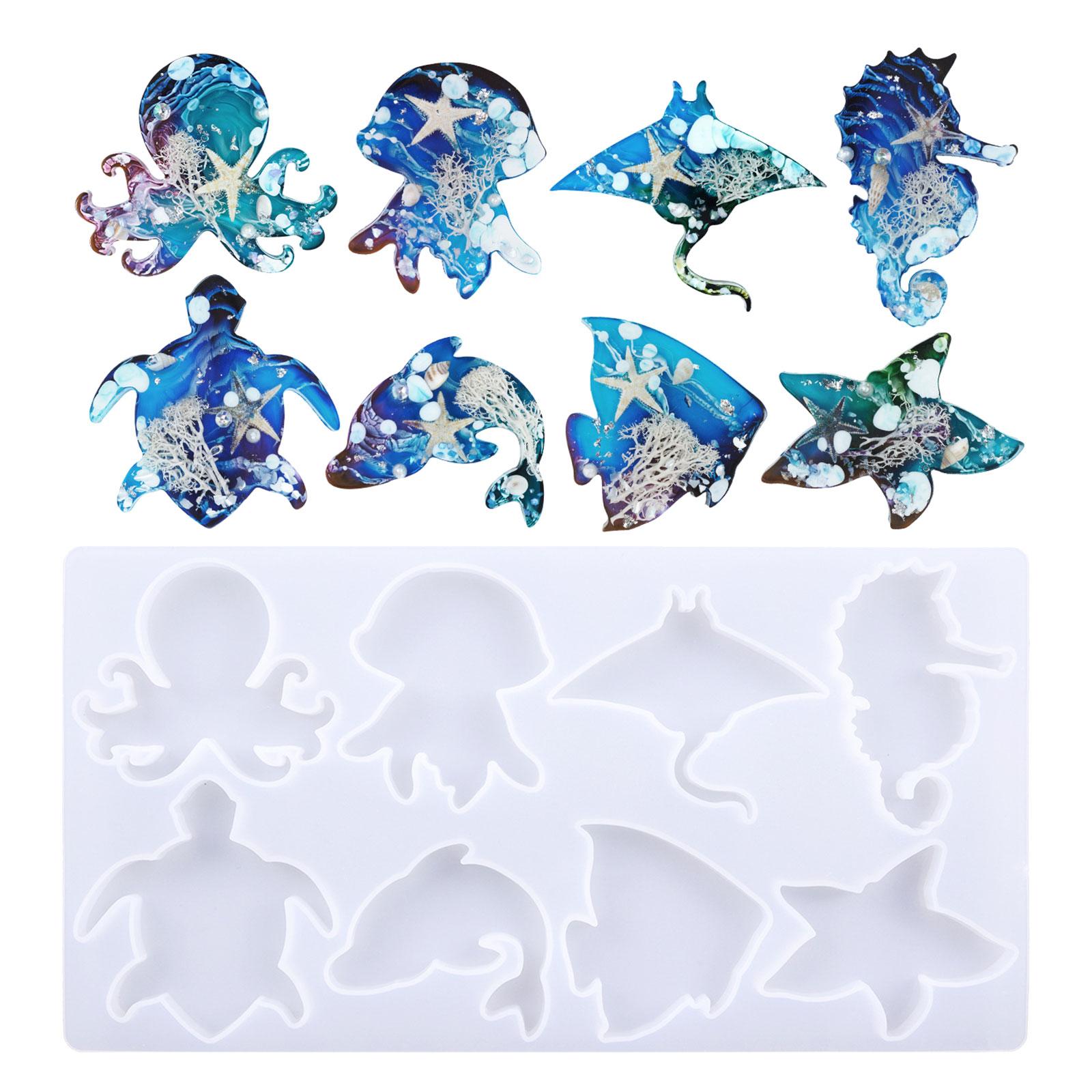 Marine Animal Shaped Pendant Moulds Keychain Decorations Silicone Material 1