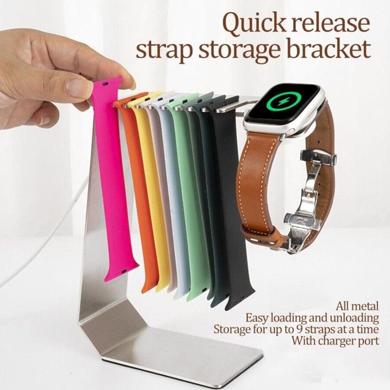 Strap Storage Bracket Charger Stand for Apple watch With Band Holder Desktop Steel Dock For IWatch Strap Charging G1S2