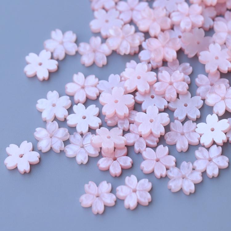 10-50pcs 12mm Resin Flower Petal Beads Sakura Charms Pendants Loose Spacer Bead for DIY Jewelry Buttons Hairpin Handmade