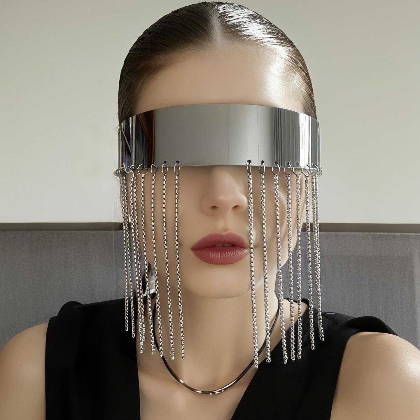 New Future Glasses, Punk Chain Mask, Party Borderless Sunglasses, Fashion DIY Fashion
